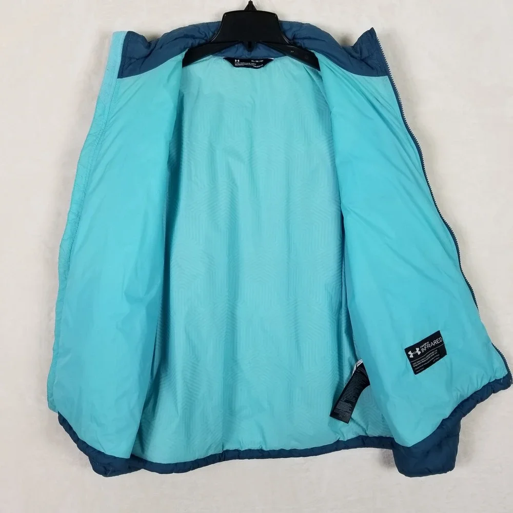 Under Armour Puffer Jacket Men XL Blue ColdGear Infrared Insulated Quilted Zip
